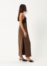 AFENDS Womens Giselle - Cupro Maxi Dress - Coffee - Afends womens giselle   cupro maxi dress   coffee 