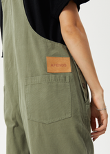 AFENDS Womens Fraser - Utility Overall - Olive - Afends womens fraser   utility overall   olive