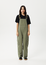 AFENDS Womens Fraser - Utility Overall - Olive - Afends womens fraser   utility overall   olive
