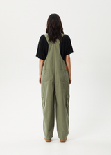 AFENDS Womens Fraser - Utility Overall - Olive - Afends womens fraser   utility overall   olive