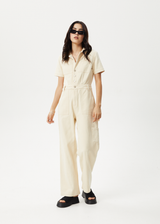 AFENDS Womens Mika - Workwear Jumpsuit - Sand - Afends womens mika   workwear jumpsuit   sand