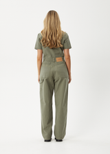 AFENDS Womens Mika - Canvas Jumpsuit - Olive - Afends womens mika   canvas jumpsuit   olive 