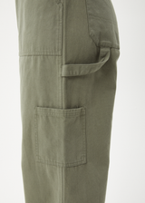 AFENDS Womens Mika - Canvas Jumpsuit - Olive - Afends womens mika   canvas jumpsuit   olive 