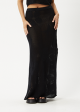 AFENDS Womens Riley - Knit Maxi Skirt - Black - Afends womens riley   knit maxi skirt   black 