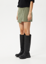 AFENDS Womens Fraser - Utility Mini Skirt - Olive - Afends womens fraser   utility mini skirt   olive 