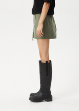 AFENDS Womens Fraser - Utility Mini Skirt - Olive - Afends womens fraser   utility mini skirt   olive 
