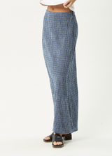 AFENDS Womens Shipwreck - Seersucker Maxi Skirt - Marlin - Afends womens shipwreck   seersucker maxi skirt   marlin