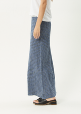 AFENDS Womens Shipwreck - Seersucker Maxi Skirt - Marlin - Afends womens shipwreck   seersucker maxi skirt   marlin