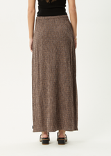 AFENDS Womens Hometown - Seersucker Maxi Skirt - Coffee - Afends womens hometown   seersucker maxi skirt   coffee