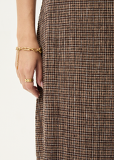 AFENDS Womens Hometown - Seersucker Maxi Skirt - Coffee - Afends womens hometown   seersucker maxi skirt   coffee