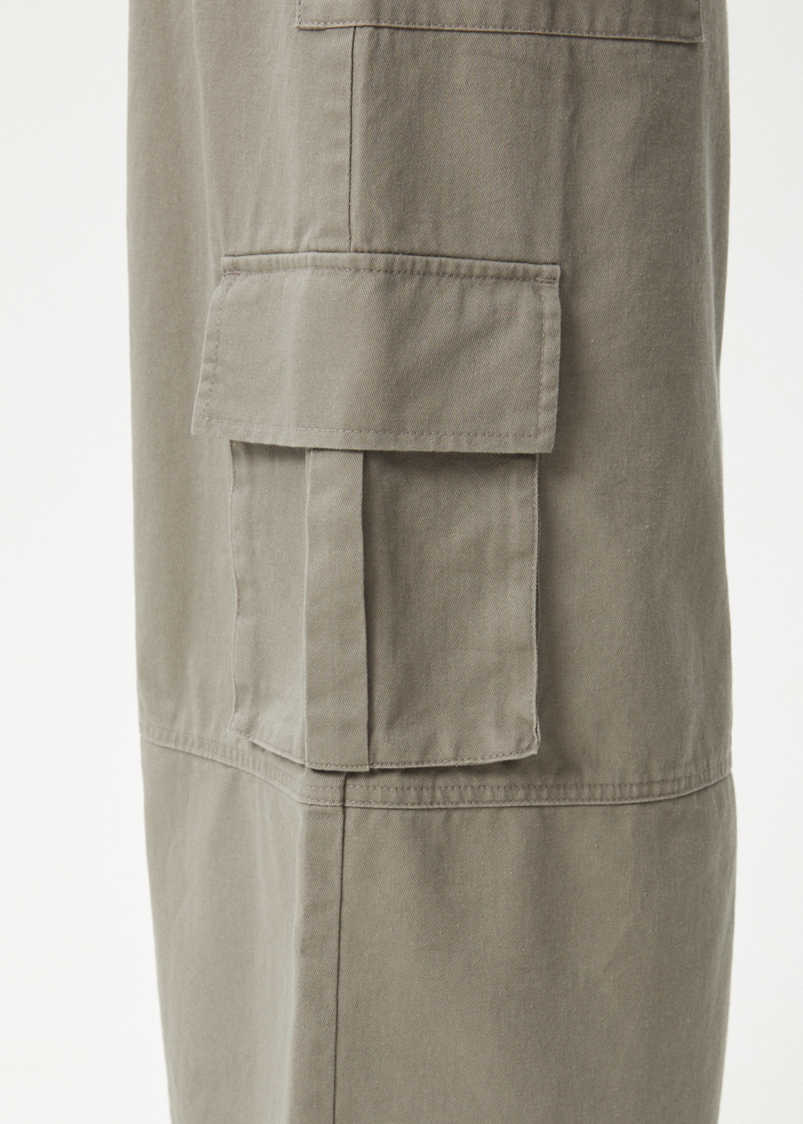 AFENDS Womens Tasman - Cargo Maxi Skirt - Grey Olive 
