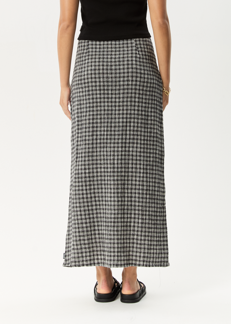 AFENDS Womens Asta Base - Seersucker Skirt - Steel Check