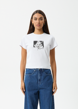 AFENDS Womens Classic Hits - Baby Tee - White - Afends womens classic hits   baby tee   white