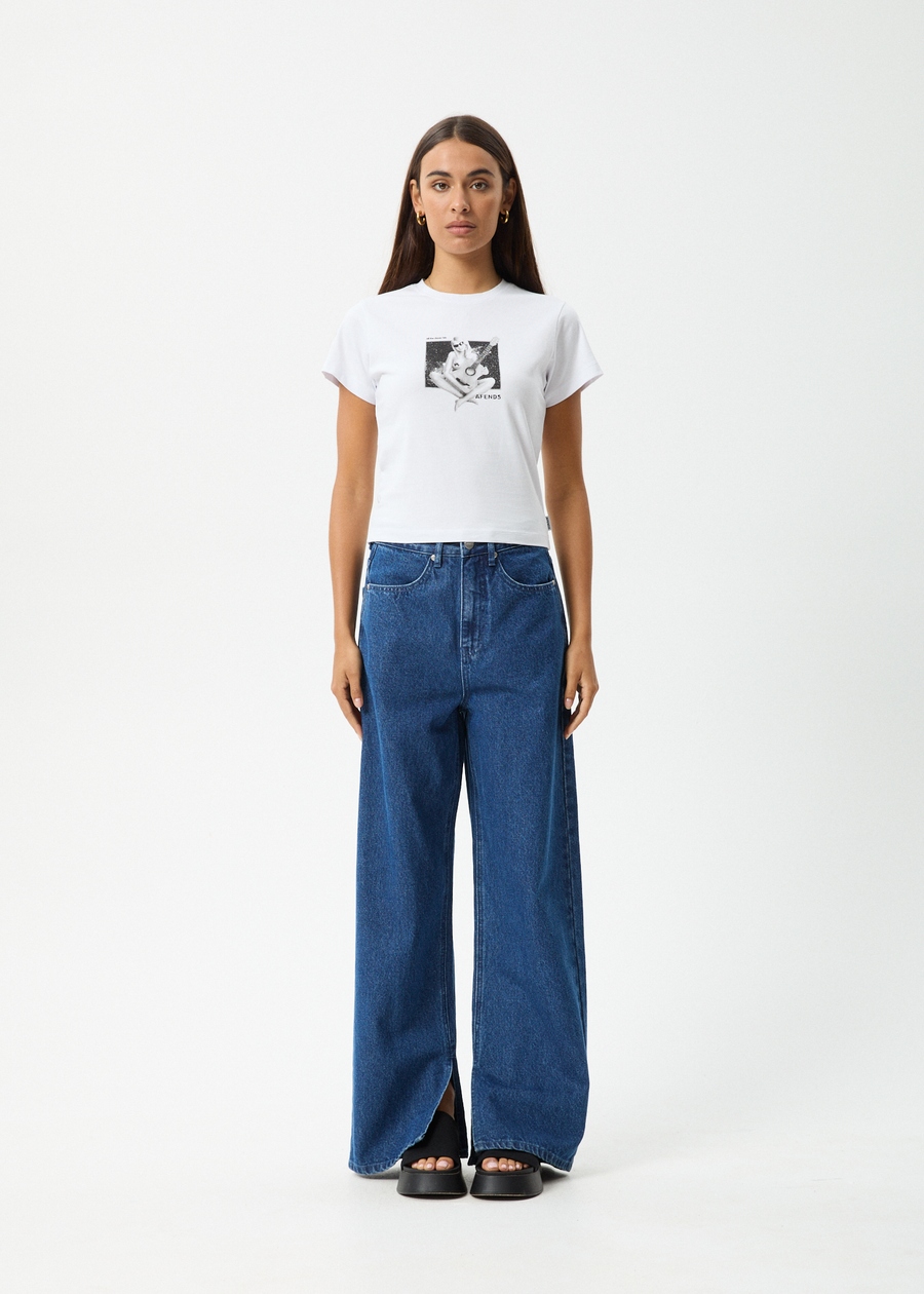 AFENDS Womens Classic Hits - Baby Tee - White