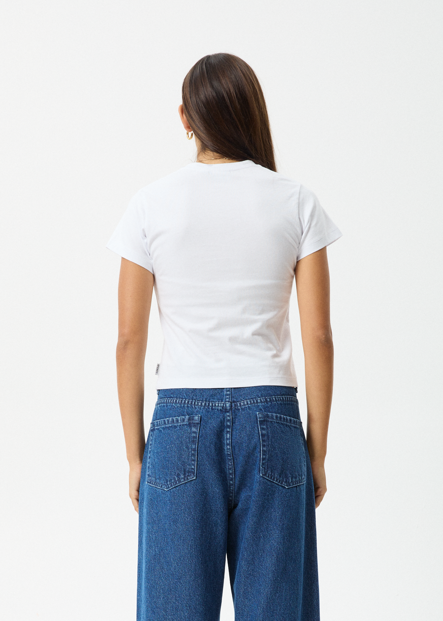 AFENDS Womens Classic Hits - Baby Tee - White