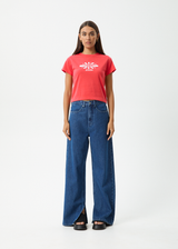 AFENDS Womens Dash - Baby Tee - Washed Tomato - Afends womens dash   baby tee   washed tomato