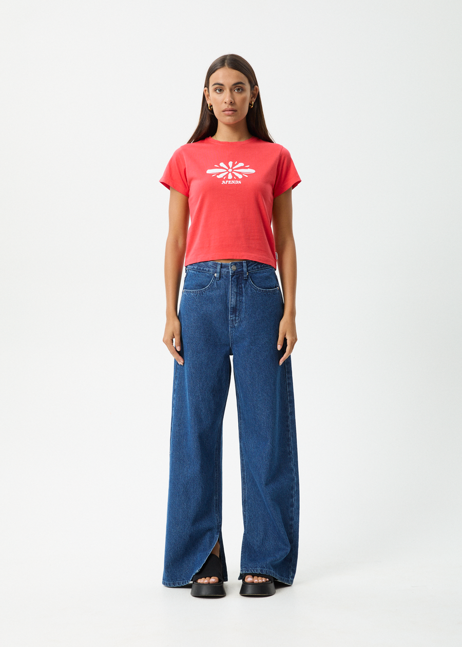 AFENDS Womens Dash - Baby Tee - Washed Tomato