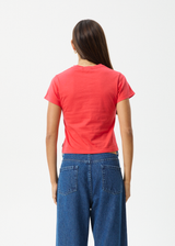 AFENDS Womens Dash - Baby Tee - Washed Tomato - Afends womens dash   baby tee   washed tomato