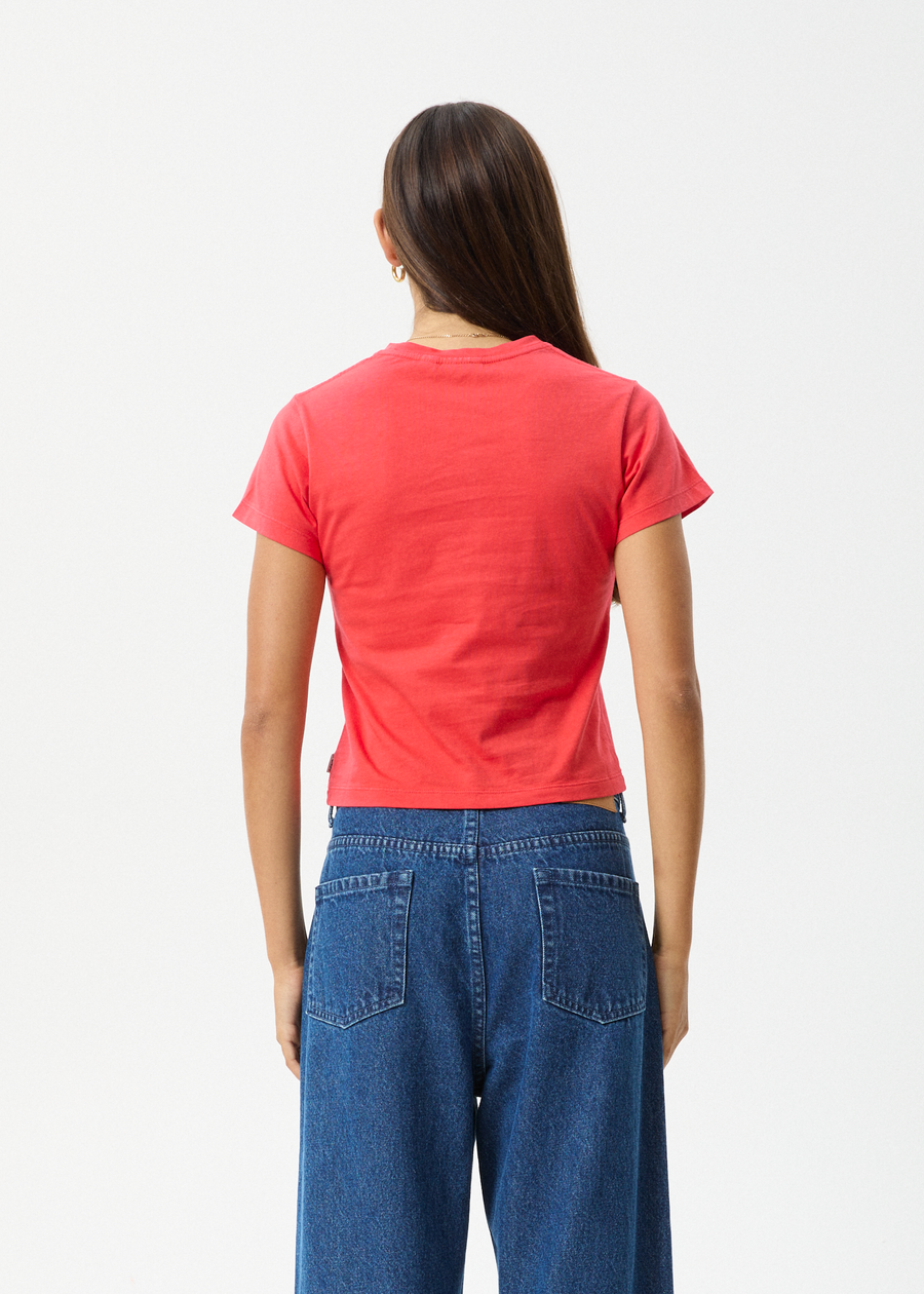 AFENDS Womens Dash - Baby Tee - Washed Tomato