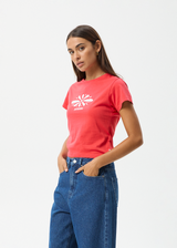 AFENDS Womens Dash - Baby Tee - Washed Tomato - Afends womens dash   baby tee   washed tomato