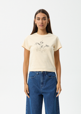 AFENDS Womens Warrior - Baby Tee - Sand - Afends womens warrior   baby tee   sand