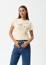 AFENDS Womens Warrior - Baby Tee - Sand - Afends womens warrior   baby tee   sand