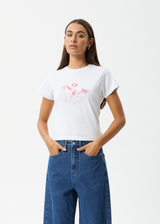 AFENDS Womens Warrior - Baby Tee - White - Afends womens warrior   baby tee   white