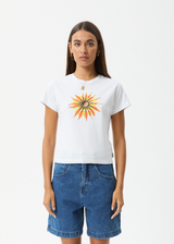 AFENDS Womens Keyhole - Baby Tee - White - Afends womens keyhole   baby tee   white