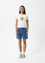AFENDS Womens Keyhole - Baby Tee - White - Afends womens keyhole   baby tee   white