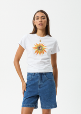 AFENDS Womens Keyhole - Baby Tee - White - Afends womens keyhole   baby tee   white