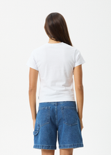 AFENDS Womens Keyhole - Baby Tee - White - Afends womens keyhole   baby tee   white