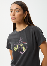 AFENDS Womens Sun Siren - Regular Tee - Stone Black - Afends womens sun siren   regular tee   stone black