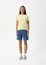 AFENDS Womens Heidi - Regular Tee - Lemongrass - Afends womens heidi   regular tee   lemongrass