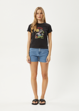 AFENDS Womens Greetings - Regular Tee - Stone Black - Afends womens greetings   regular tee   stone black
