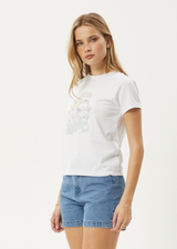 AFENDS Womens Greetings - Regular Tee - White - Afends womens greetings   regular tee   white