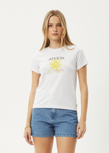 AFENDS Womens Sky High - Regular Tee - White - Afends womens sky high   regular tee   white