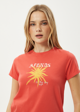 AFENDS Womens Sky High - Regular Tee - Washed Tomato - Afends womens sky high   regular tee   washed tomato