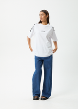 AFENDS Womens Dash - Oversized Raglan Tee - White - Afends womens dash   oversized raglan tee   white