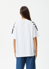 AFENDS Womens Dash - Oversized Raglan Tee - White - Afends womens dash   oversized raglan tee   white