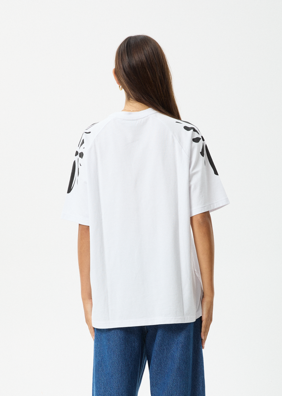 AFENDS Womens Dash - Oversized Raglan Tee - White