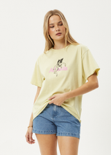 AFENDS Womens No Fury - Oversized Tee - Lemongrass - Afends womens no fury   oversized tee   lemongrass