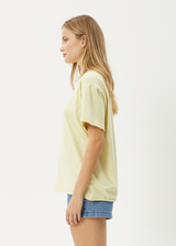 AFENDS Womens No Fury - Oversized Tee - Lemongrass - Afends womens no fury   oversized tee   lemongrass