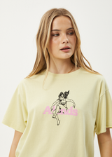 AFENDS Womens No Fury - Oversized Tee - Lemongrass - Afends womens no fury   oversized tee   lemongrass