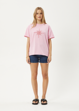 AFENDS Womens Sunny - Oversized Tee - Pink - Afends womens sunny   oversized tee   pink