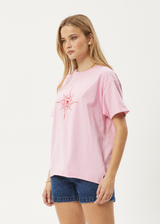 AFENDS Womens Sunny - Oversized Tee - Pink - Afends womens sunny   oversized tee   pink