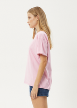 AFENDS Womens Sunny - Oversized Tee - Pink - Afends womens sunny   oversized tee   pink