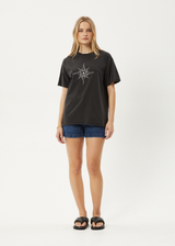 AFENDS Womens Sunny - Oversized Tee - Stone Black - Afends womens sunny   oversized tee   stone black