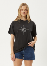 AFENDS Womens Sunny - Oversized Tee - Stone Black - Afends womens sunny   oversized tee   stone black