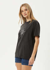 AFENDS Womens Sunny - Oversized Tee - Stone Black - Afends womens sunny   oversized tee   stone black