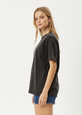 AFENDS Womens Sunny - Oversized Tee - Stone Black - Afends womens sunny   oversized tee   stone black